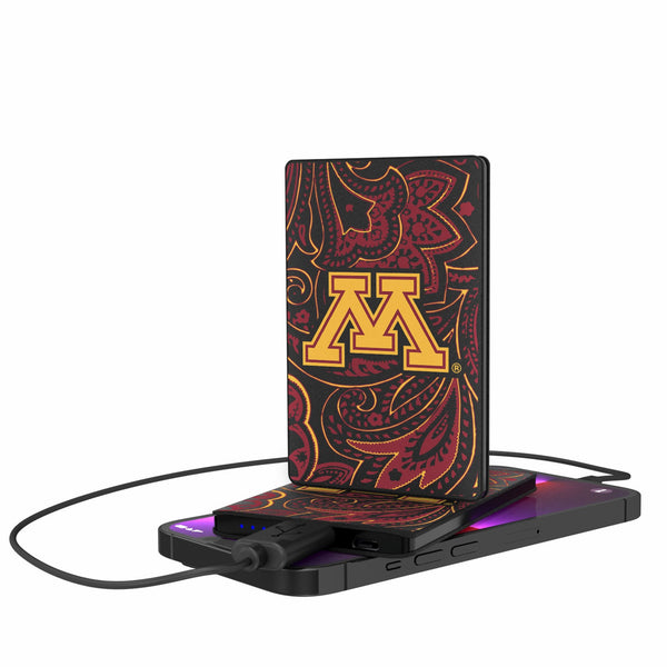 University of Minnesota Golden Gophers Paisley 2500mAh Credit Card Powerbank