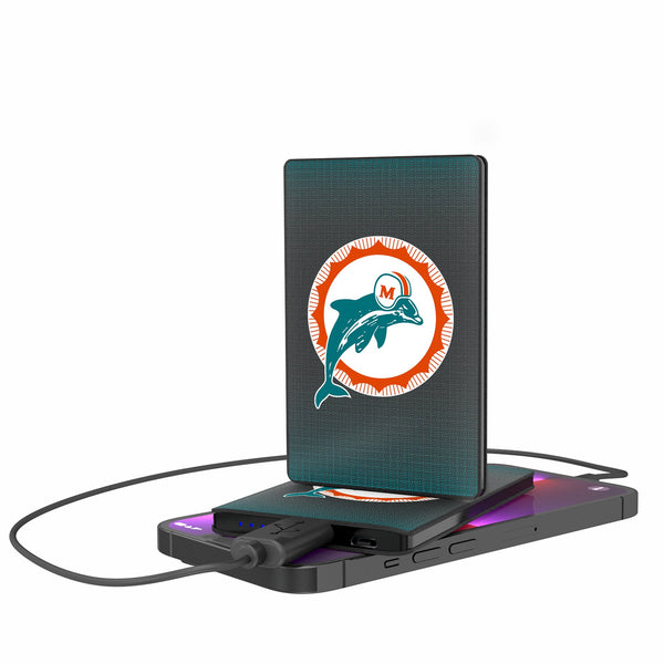 Miami Dolphins 1966-1973 Historic Collection Linen 2500mAh Credit Card Powerbank