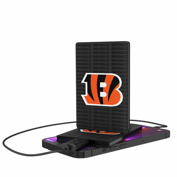 Cincinnati Bengals Text Backdrop 2500mAh Credit Card Powerbank