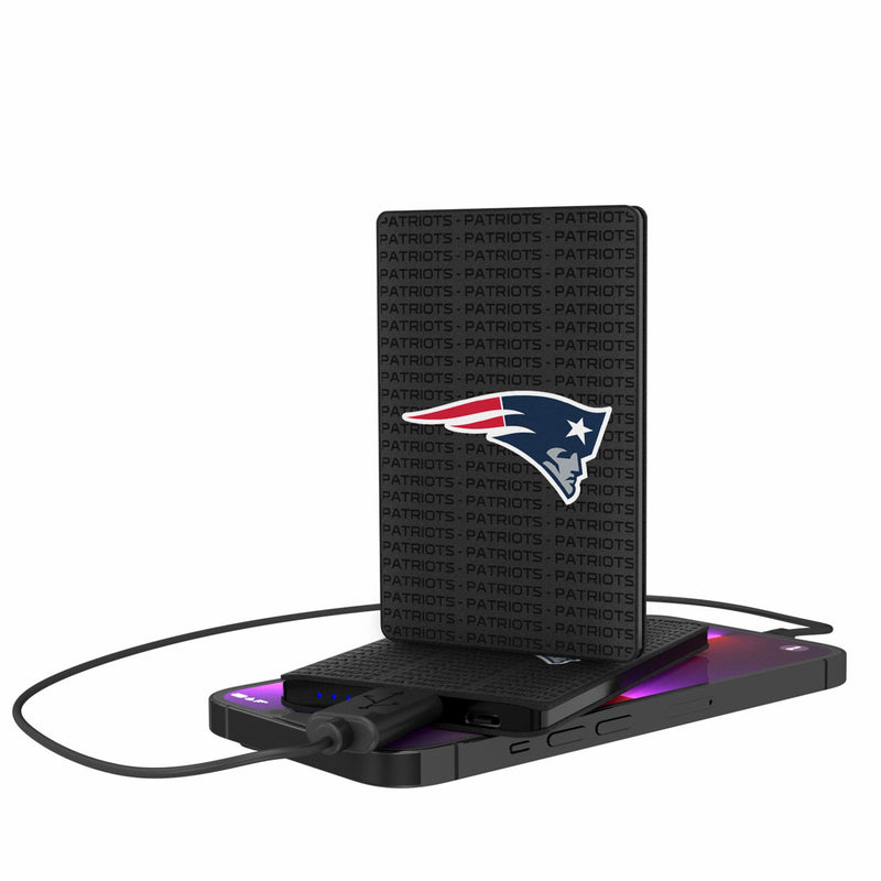 New England Patriots Text Backdrop 2500mAh Credit Card Powerbank