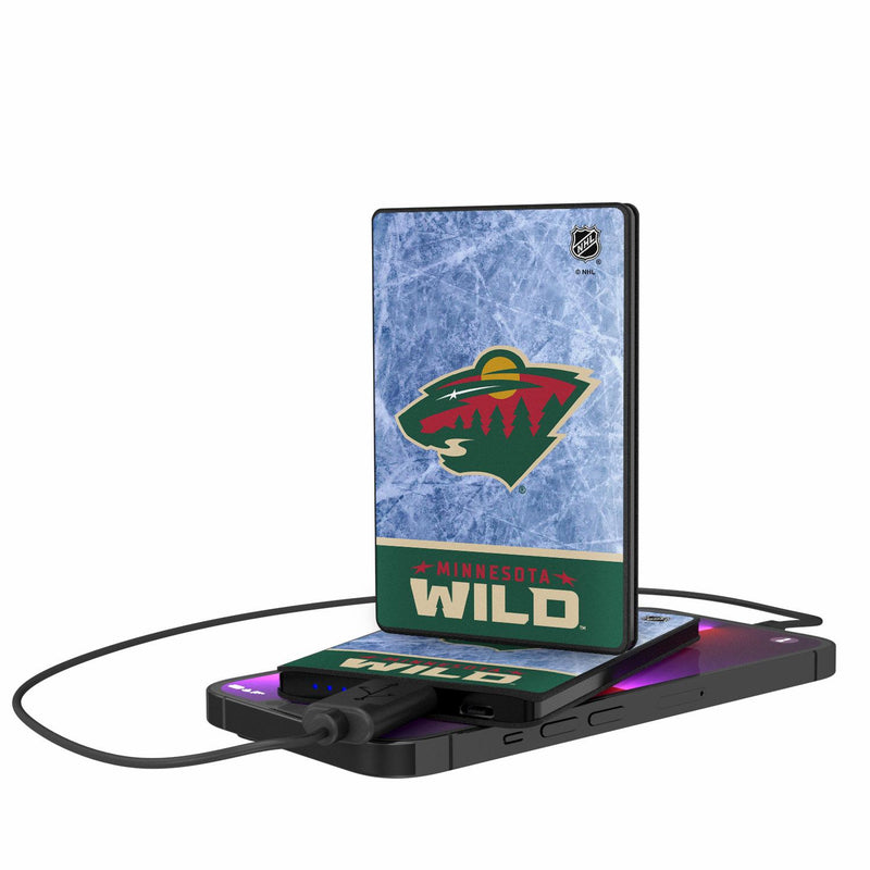 Minnesota Wild Ice Wordmark 2500mAh Credit Card Powerbank