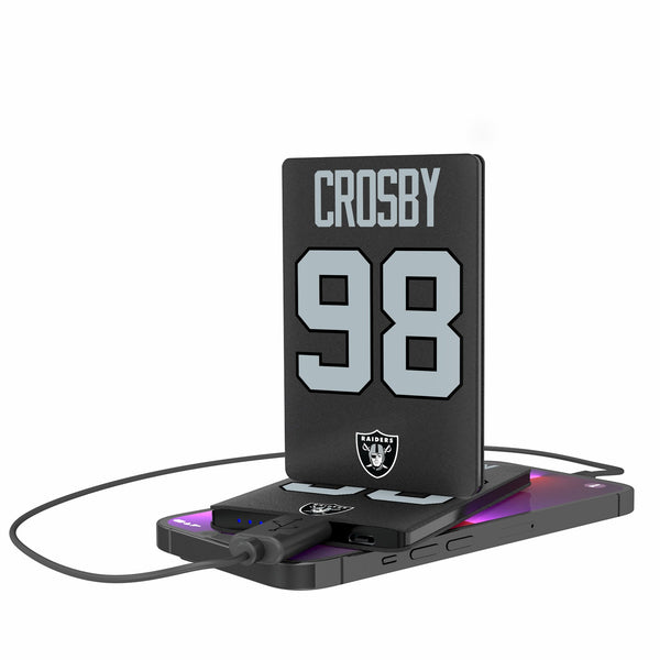 Maxx Crosby Las Vegas Raiders 98 Ready 2500mAh Credit Card Powerbank