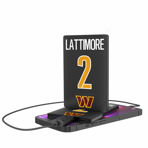 Marshon Lattimore Washington Commanders 2 Game Tactic 2500mAh Credit Card Powerbank