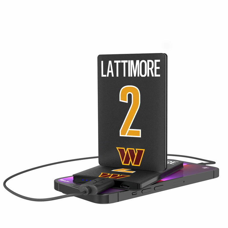 Marshon Lattimore Washington Commanders 2 Game Tactic 2500mAh Credit Card Powerbank