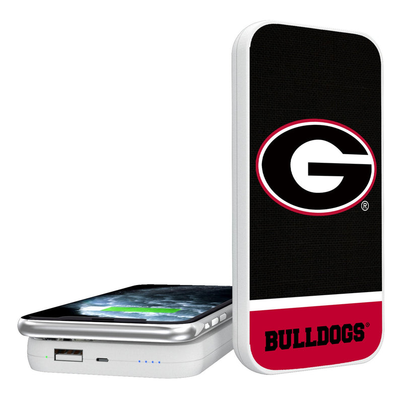 University of Georgia Bulldogs Endzone Solid 5000mAh Portable Wireless Charger