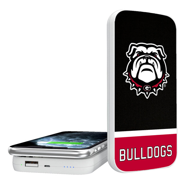 University of Georgia Bulldogs Uga Endzone Solid 5000mAh Portable Wireless Charger