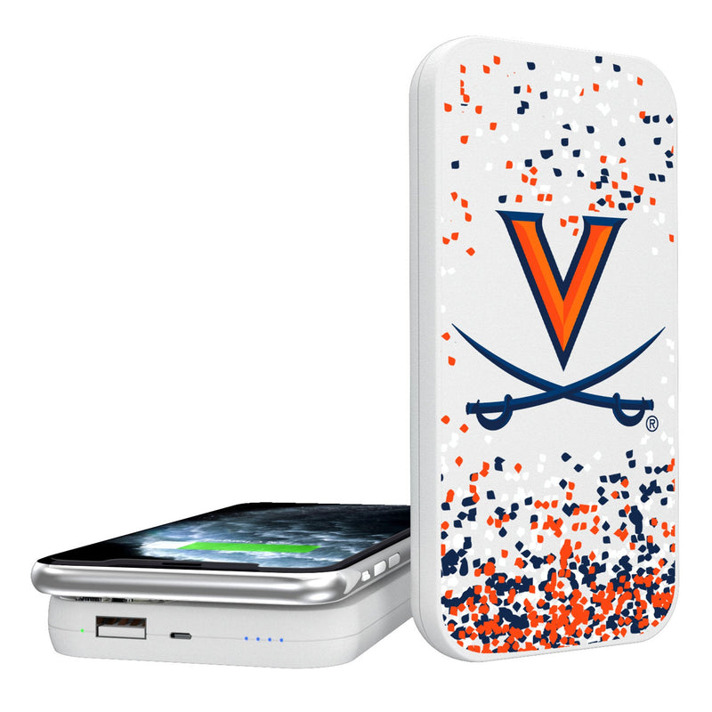 University of Virginia Cavaliers Confetti 5000mAh Portable Wireless Charger