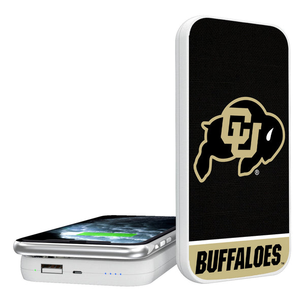 University of Colorado Buffaloes Endzone Solid 5000mAh Portable Wireless Charger