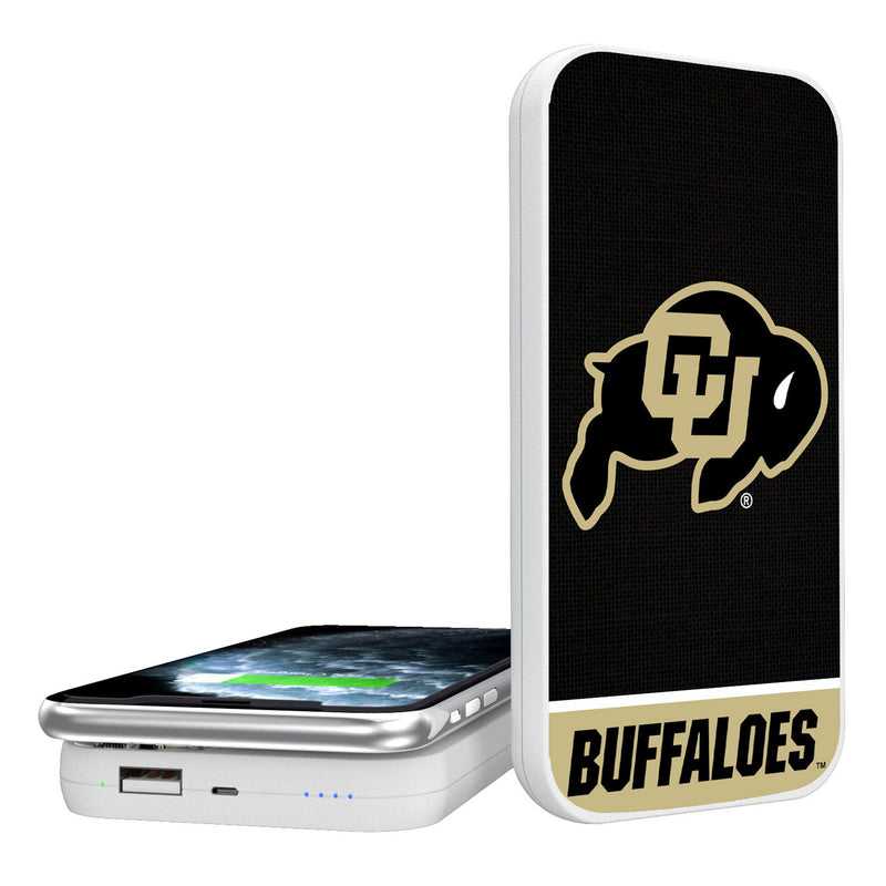 University of Colorado Buffaloes Endzone Solid 5000mAh Portable Wireless Charger