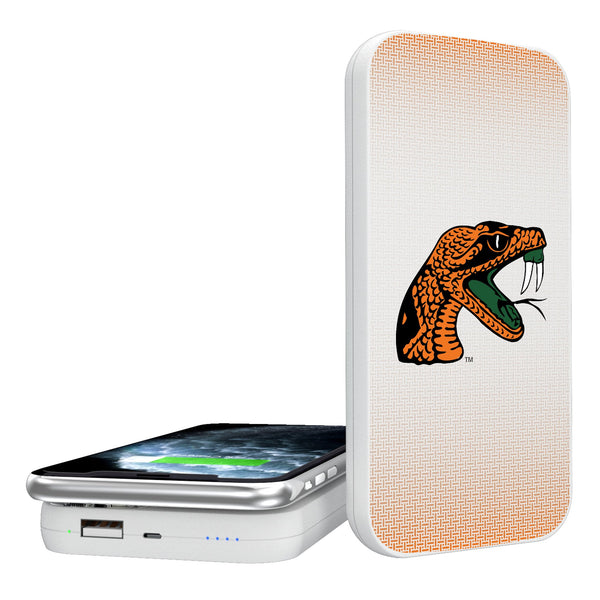 Florida A&M Rattlers Linen 5000mAh Portable Wireless Charger