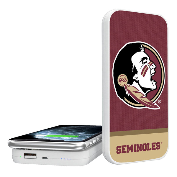 Florida State University Seminoles Endzone Solid 5000mAh Portable Wireless Charger