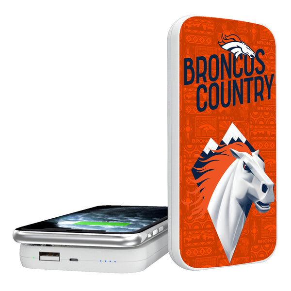 Denver Broncos 2024 Illustrated Limited Edition 5000mAh Portable Wireless Charger