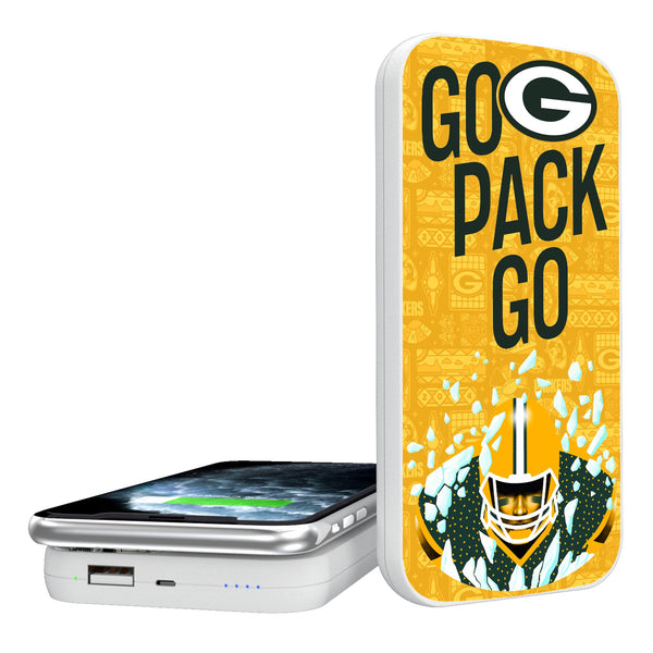 Green Bay Packers 2024 Illustrated Limited Edition 5000mAh Portable Wireless Charger