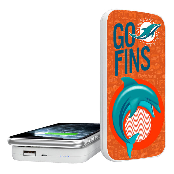 Miami Dolphins 2024 Illustrated Limited Edition 5000mAh Portable Wireless Charger
