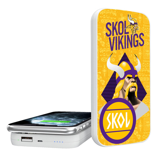 Minnesota Vikings 2024 Illustrated Limited Edition 5000mAh Portable Wireless Charger