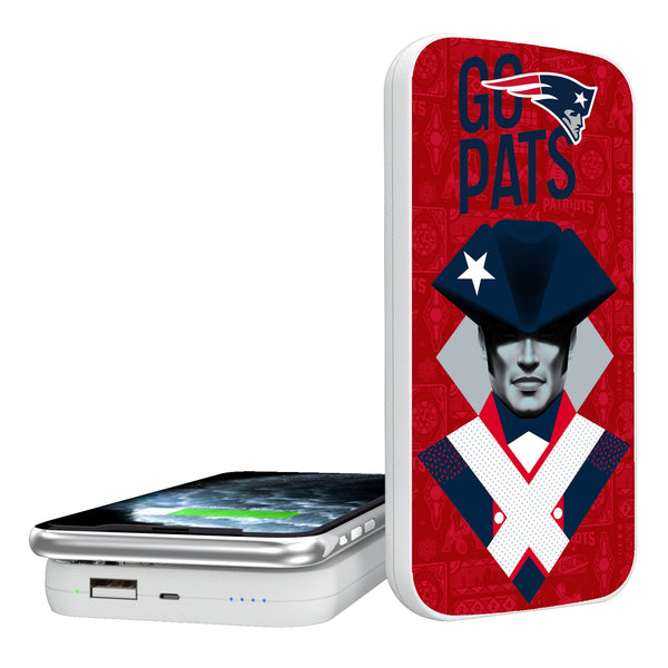 New England Patriots 2024 Illustrated Limited Edition 5000mAh Portable Wireless Charger