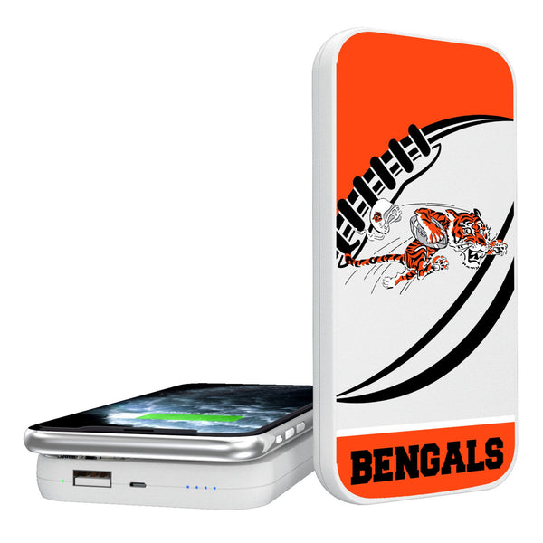 Cincinnati Bengals Historic Collection Passtime 5000mAh Portable Wireless Charger