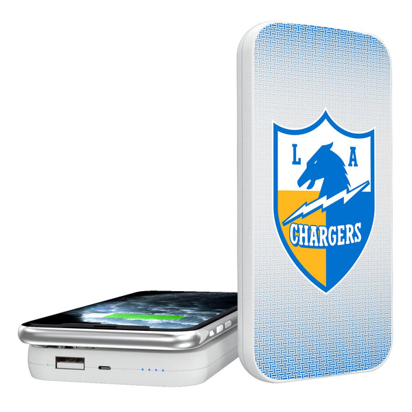 Los Angeles Chargers Historic Collection Linen 5000mAh Portable Wireless Charger