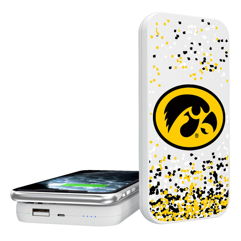 University of Iowa Hawkeyes Confetti 5000mAh Portable Wireless Charger