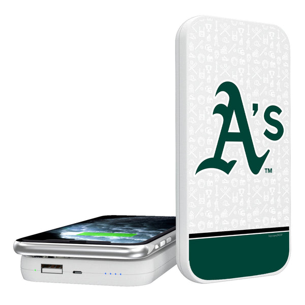 Oakland Athletics Memories Print 5000mAh Portable Wireless Charger