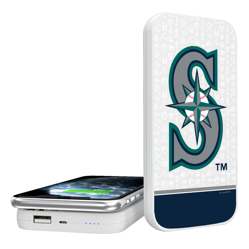 Seattle Mariners Memories Print 5000mAh Portable Wireless Charger