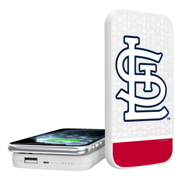 St Louis Cardinals Memories Print 5000mAh Portable Wireless Charger