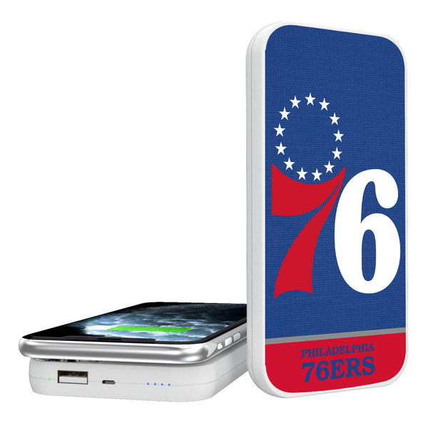 Philadelphia 76ers Endzone Solid 5000mAh Portable Wireless Charger