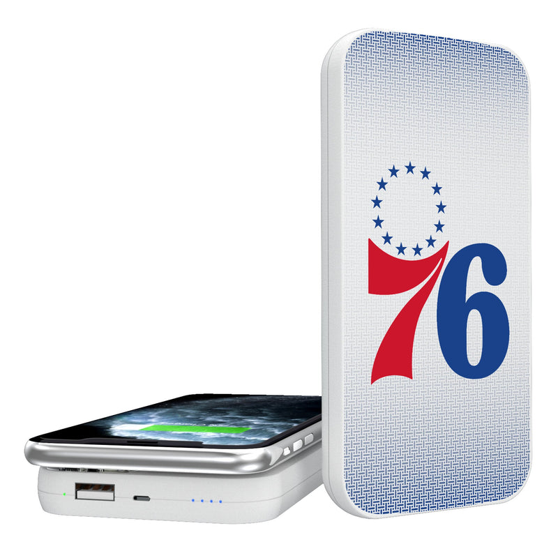 Philadelphia 76ers Linen 5000mAh Portable Wireless Charger