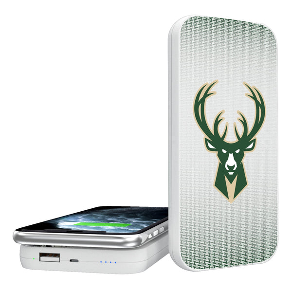 Milwaukee Bucks Linen 5000mAh Portable Wireless Charger