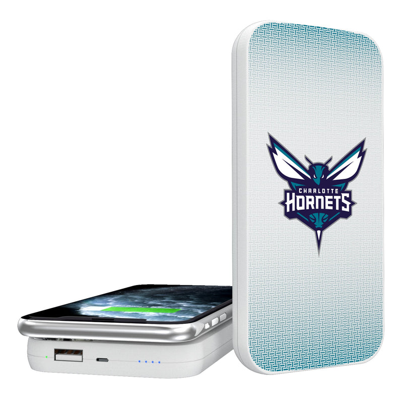 Charlotte Hornets Linen 5000mAh Portable Wireless Charger