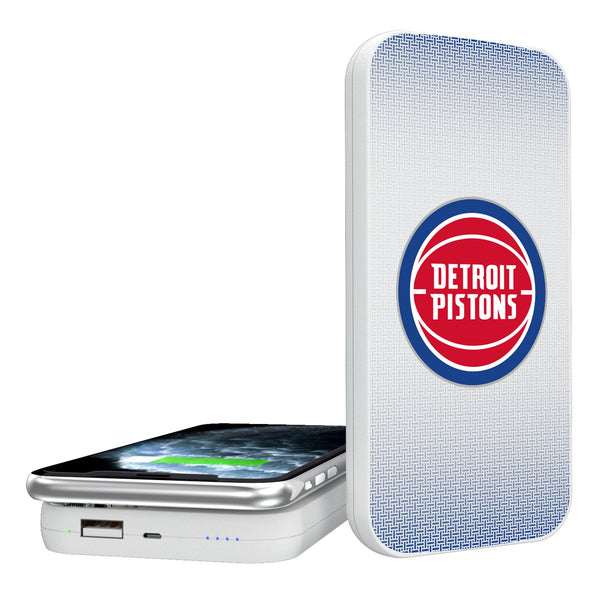 Detroit Pistons Linen 5000mAh Portable Wireless Charger