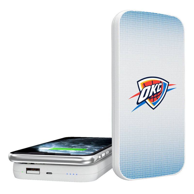 Oklahoma City Thunder Linen 5000mAh Portable Wireless Charger