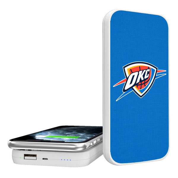 Oklahoma City Thunder Solid 5000mAh Portable Wireless Charger