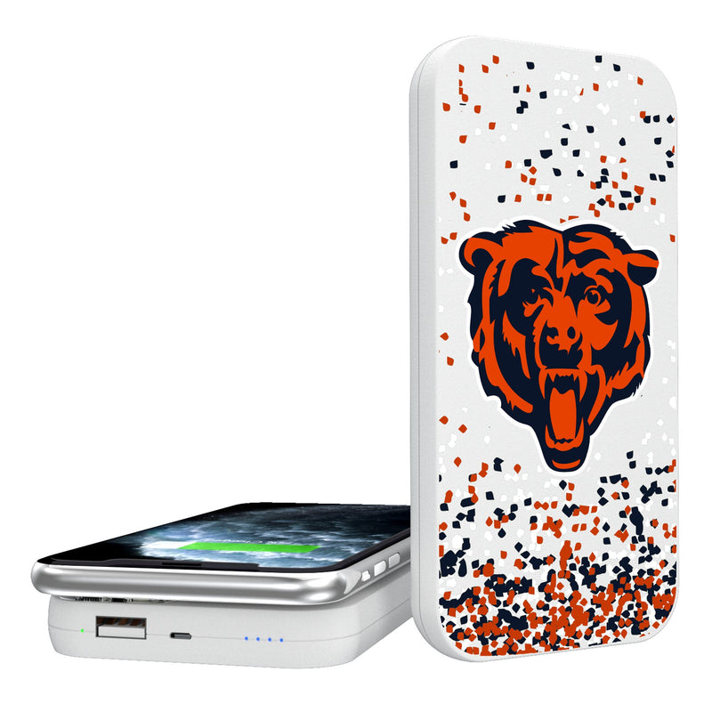 Chicago Bears Confetti 5000mAh Portable Wireless Charger