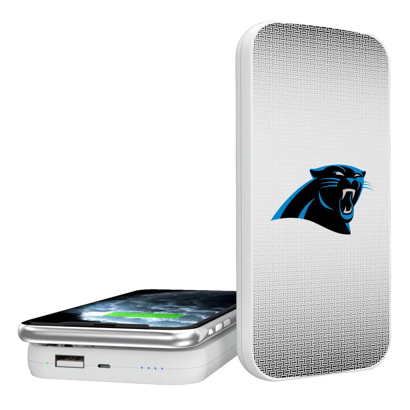 Carolina Panthers Linen 5000mAh Portable Wireless Charger