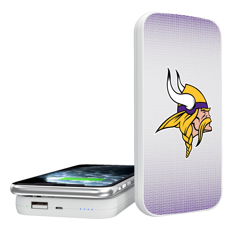 Minnesota Vikings Linen 5000mAh Portable Wireless Charger