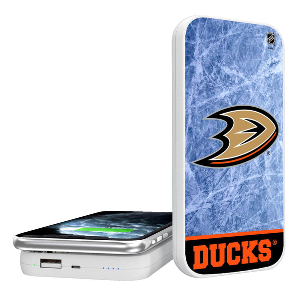 Anaheim Ducks Ice Wordmark 5000mAh Portable Wireless Charger