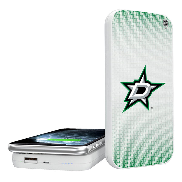 Dallas Stars Linen 5000mAh Portable Wireless Charger