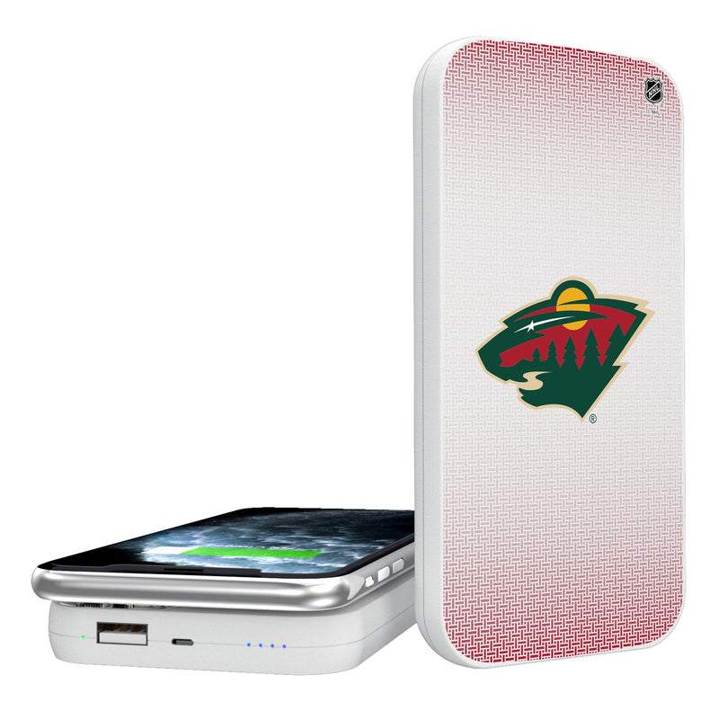 Minnesota Wild Linen 5000mAh Portable Wireless Charger