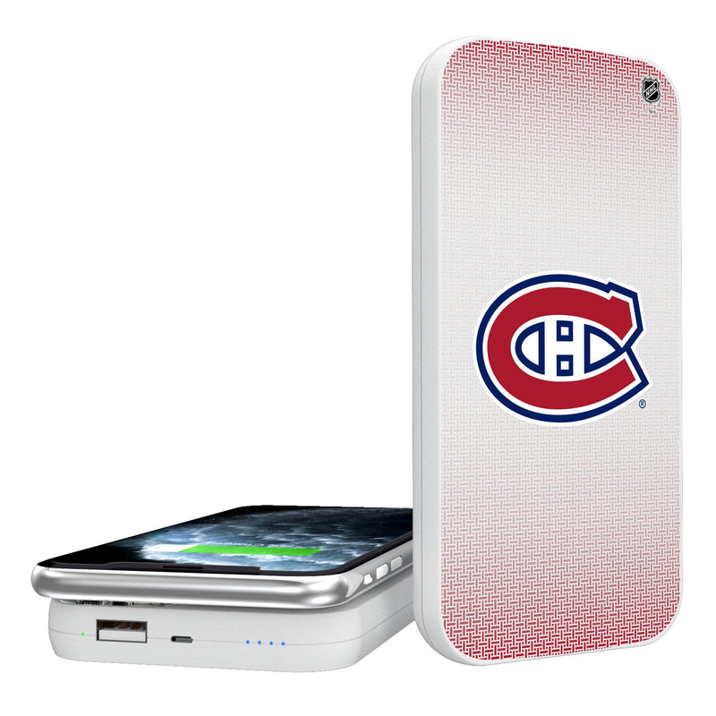 Montreal Canadiens Linen 5000mAh Portable Wireless Charger