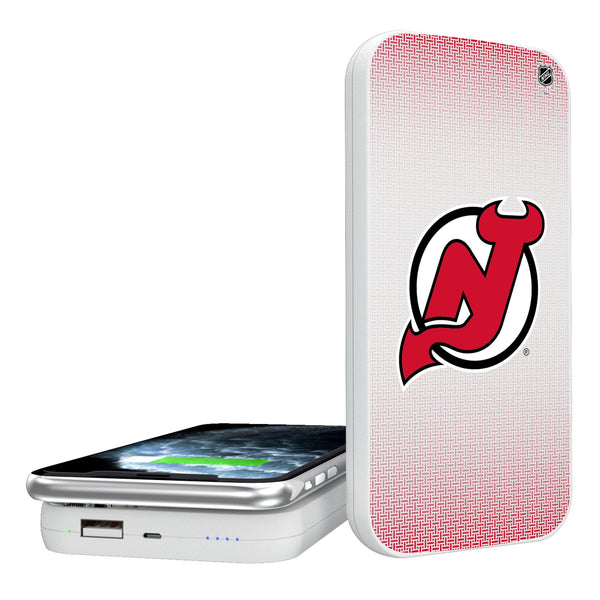 New Jersey Devils Linen 5000mAh Portable Wireless Charger