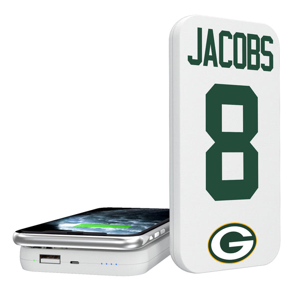Josh Jacobs Green Bay Packers 8 Ready 5000mAh Portable Wireless Charger