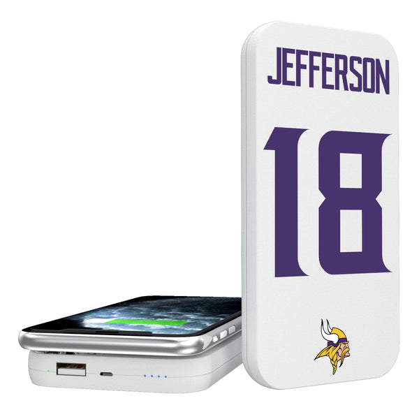 Justin Jefferson Minnesota Vikings 18 Ready 5000mAh Portable Wireless Charger