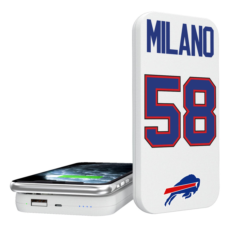 Matt Milano Buffalo Bills 58 Ready 5000mAh Portable Wireless Charger