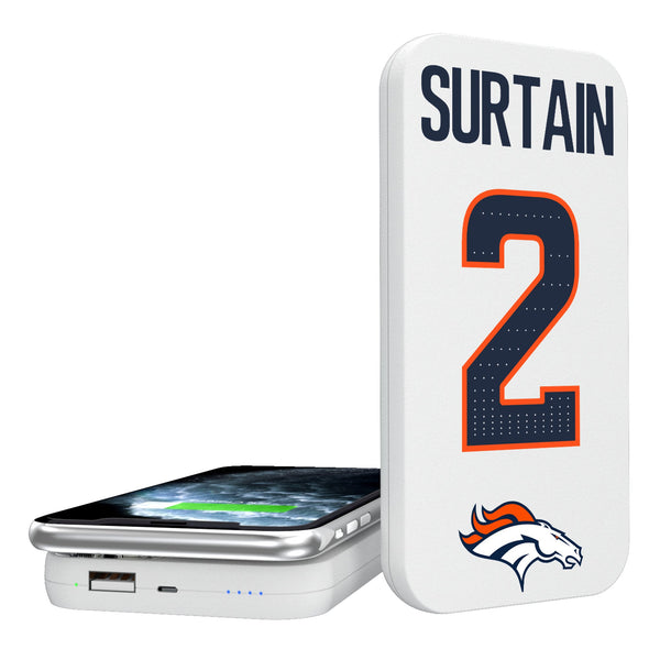 Pat Surtain II Denver Broncos 2 Ready 5000mAh Portable Wireless Charger