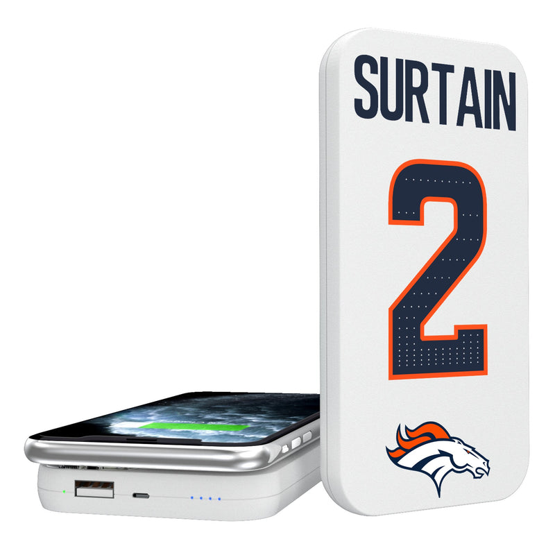 Pat Surtain II Denver Broncos 2 Ready 5000mAh Portable Wireless Charger