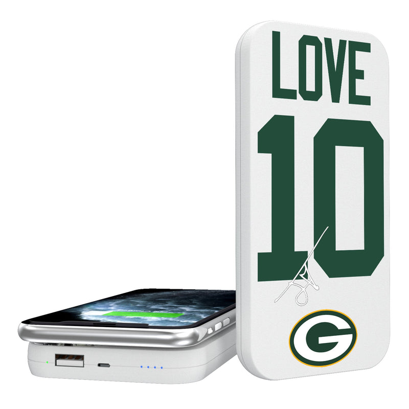 Jordan Love Green Bay Packers 10 Ready 5000mAh Portable Wireless Charger