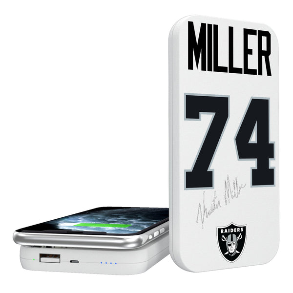 Kolton Miller Las Vegas Raiders 74 Ready 5000mAh Portable Wireless Charger