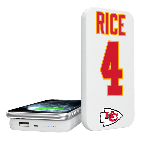 Rashee Rice Kansas City Chiefs 4 Ready 5000mAh Portable Wireless Charger