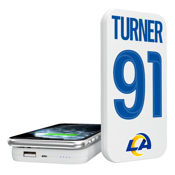 Kobie Turner Los Angeles Rams 91 Ready 5000mAh Portable Wireless Charger